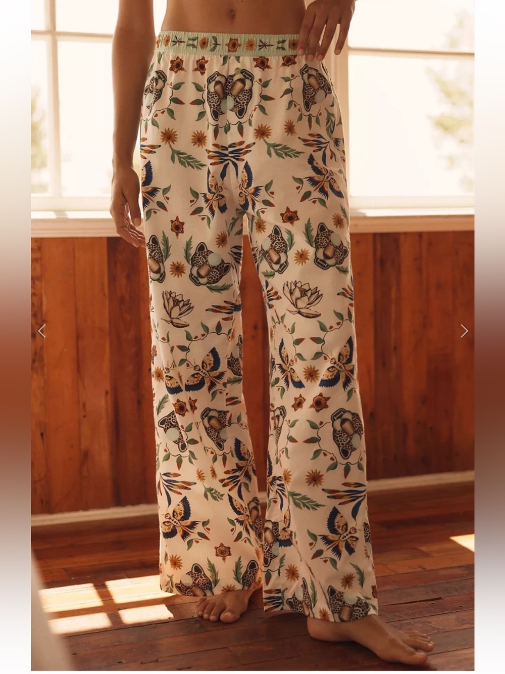Anthropologie LyreBird Cloud Flannel Pajama Set Daren Magee Animal Cheetah SZ XL - Picture 9 of 16